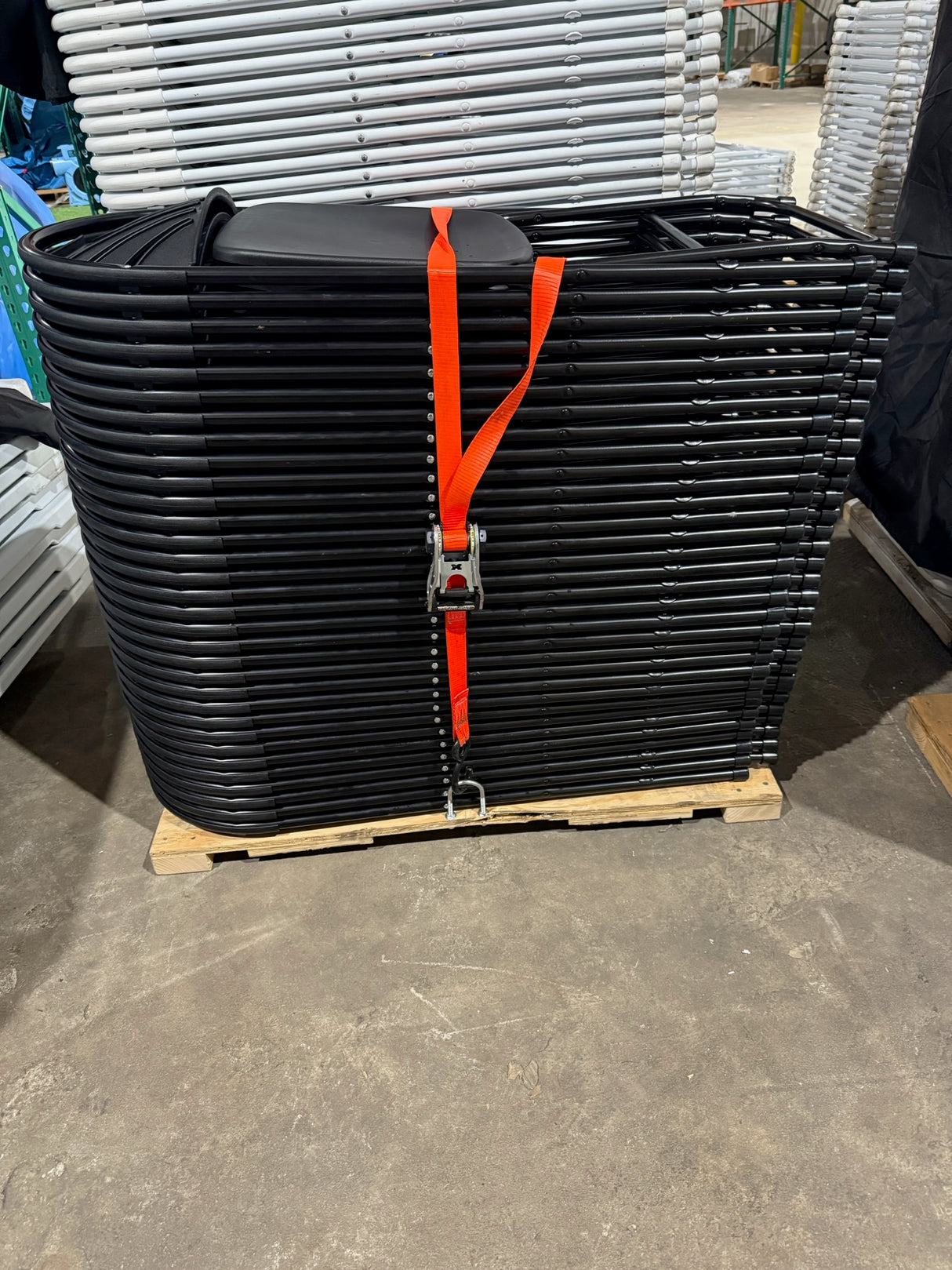 HD Pro Black Fan Back Plastic Folding Chair