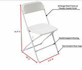 HD Pro White Plastic Folding Chair